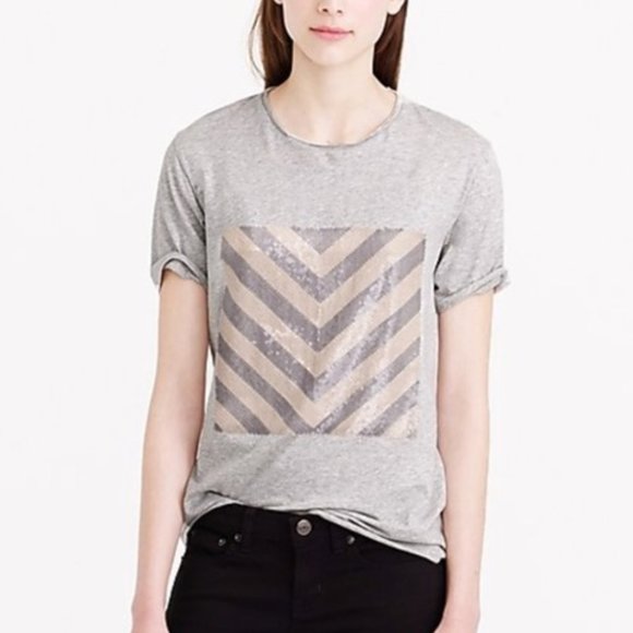 J. Crew Tops - 🌺3/$20🌺 J. Crew | Sequin Chevron Square T-Shirt